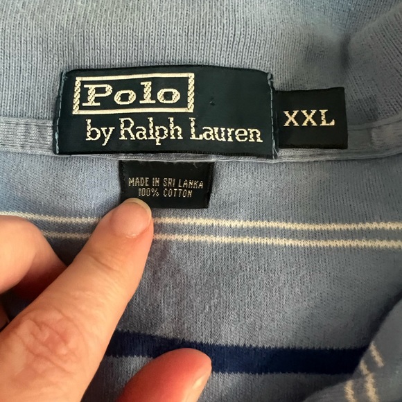 Short sleeve light blue stripe Ralph Lauren polo! Just in time for spring! - Picture 3 of 3